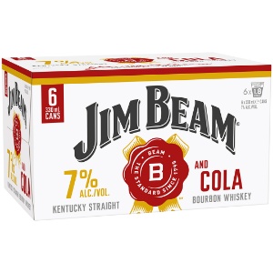 Picture of Jim Beam 7% Bourbon & Cola 6pack Cans 330ml